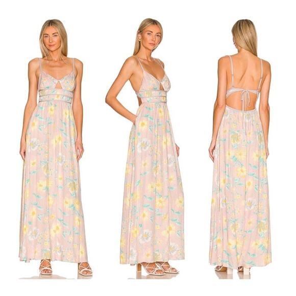New Free People Wisteria Maxi Dress Light Combo Size Large - Picture 6 of 11